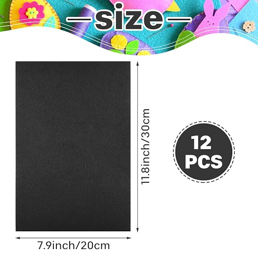 Morcheiong 12 Pcs Self Adhesive Felt Sheet Soft Felt Sheets