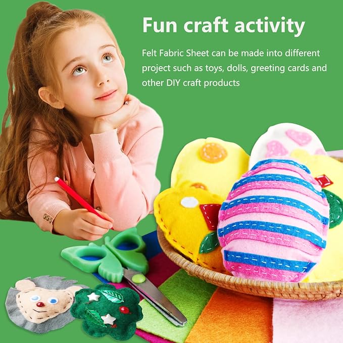 Jtnohx Color Felt, Soft Felt Sheets, 1.4mm Thick 8"x12" Handicraft Felt Fabrics
