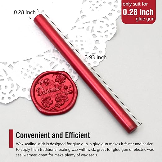 Wax Seal Kits, Flame Red Sealing Wax Sticks, HOSEALING Glue Gun and Wax Seal