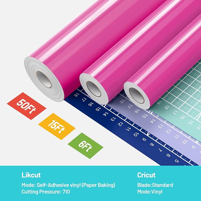 Likcut Glossy Pink Permanent Vinyl