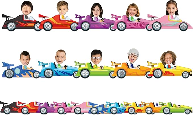 gisgfim 80Pcs Racing Car Cutouts Race Car Decorations Bulletin Board Auto Paper