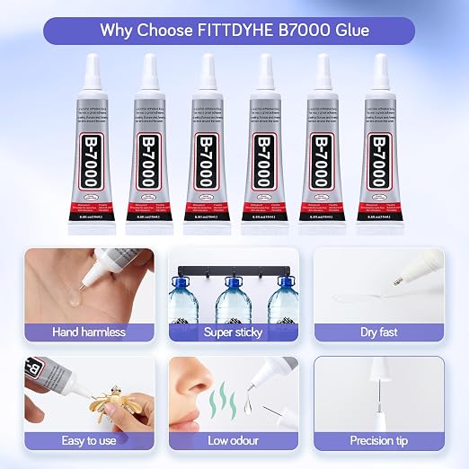 FITTDYHE 6PCS Jewelry Glue - 15ML/0.5fl oz Clear DIY Craft Glue