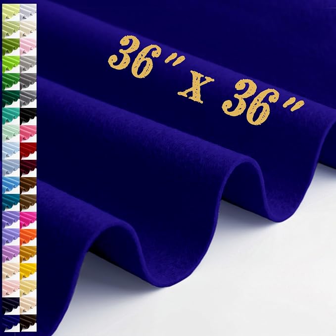 Large Felt Fabric Sheet 36 x 36 Inch, 1.6mm Thick | Soft nonwoven felt