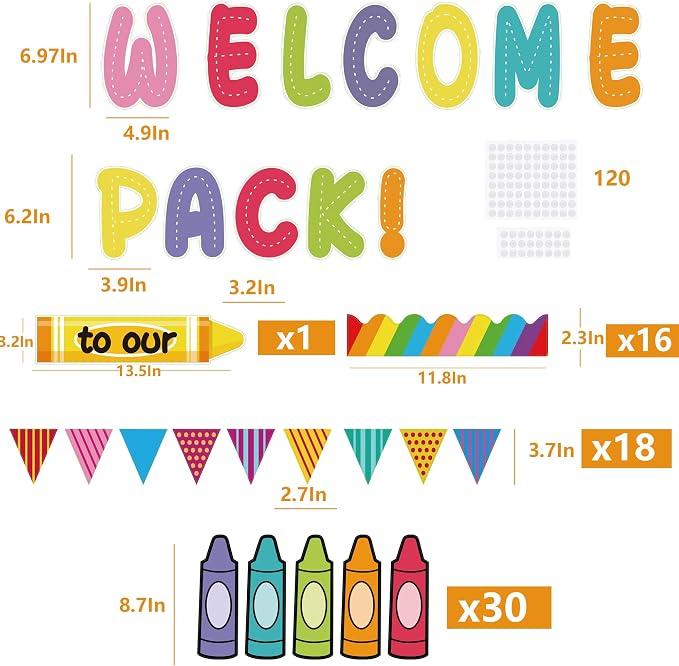 79 Pcs Welcome Back to School Bulletin Board Decorations | Welcome to Our Pack