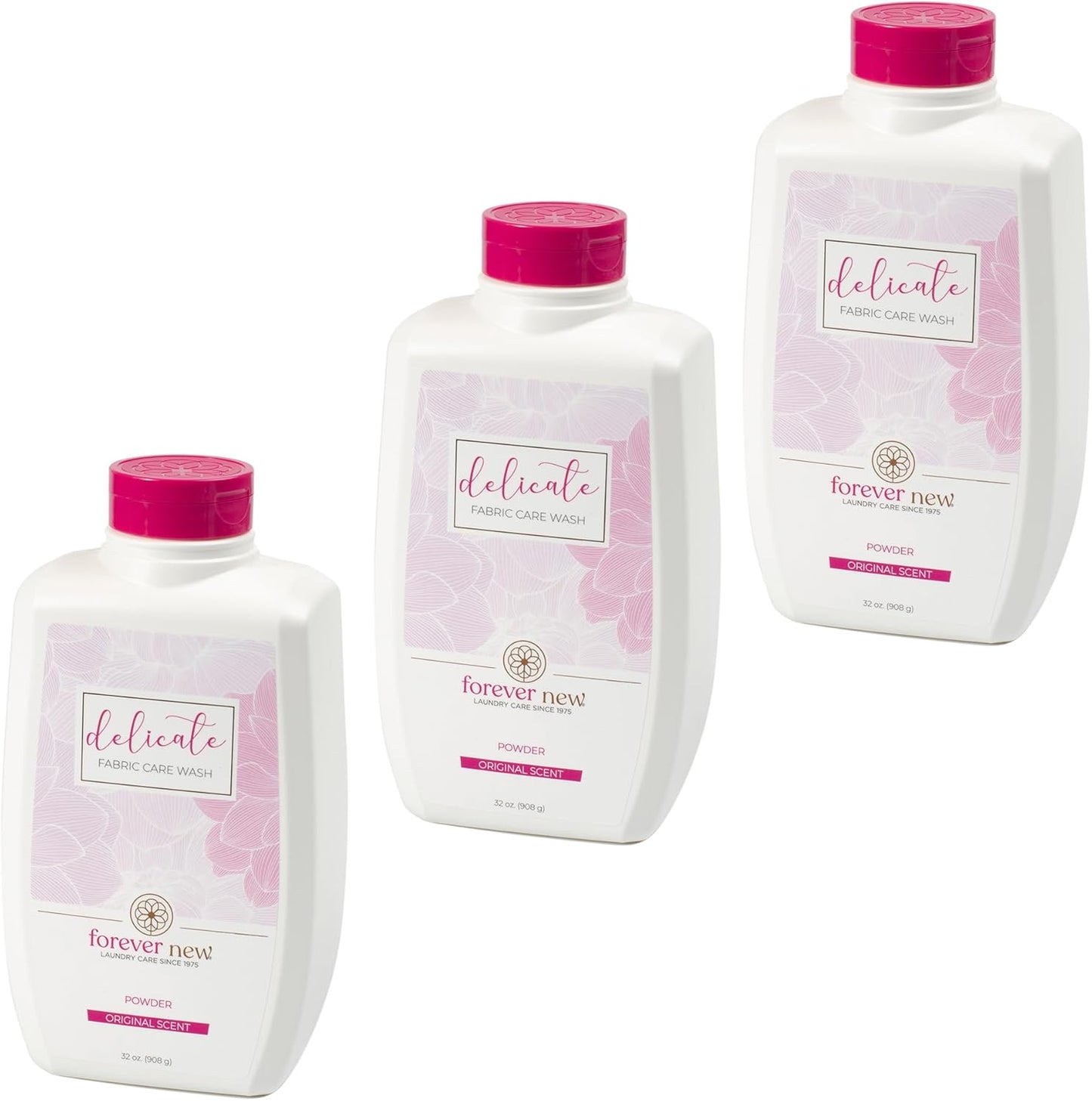 FOREVER NEW Delicate Hypoallergenic Laundry Detergent Powder - 150 to 192 Large Loads - Gentle washing detergent for Silk, Cashmere, Bra, Undergarments, Wool etc. - Original Scented - 32oz (3pack)