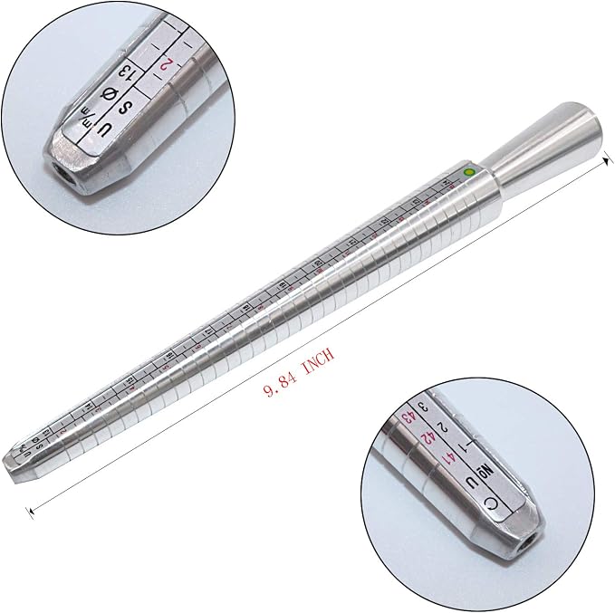 NIUPIKA Ring Sizer Measuring Tool Ring Mandrel Ring Measurer Ring Sizing Kit