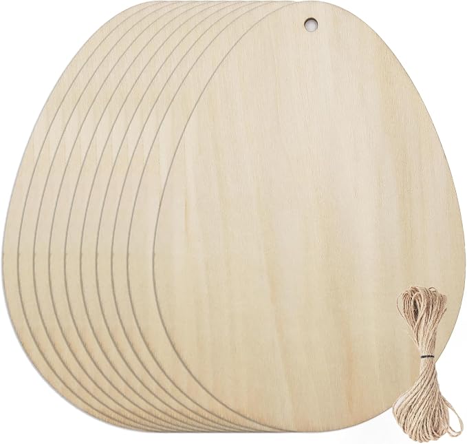 10 PCS Basswood Easter Egg Decoration Set