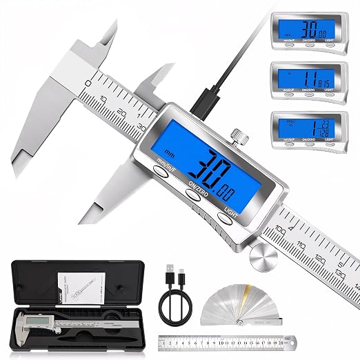 Digital Caliper 6 Inch, Rechargeable Calipers