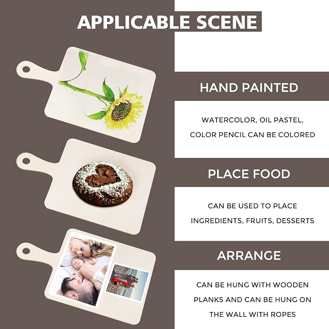 Oomcu 12 PCS Wooden Mini Cutting Board