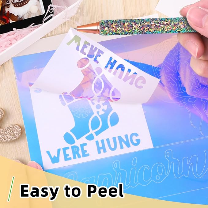 WRAPXPERT Holographic Permanent Vinyl Adhesive 35 Sheets Bundle-24 Vinyl Sheets