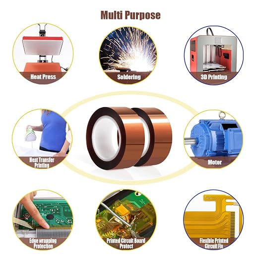MEBMIK 2 Rolls 20mm x16m Heat Tape High Temperature Heat Resistant Tape Heat