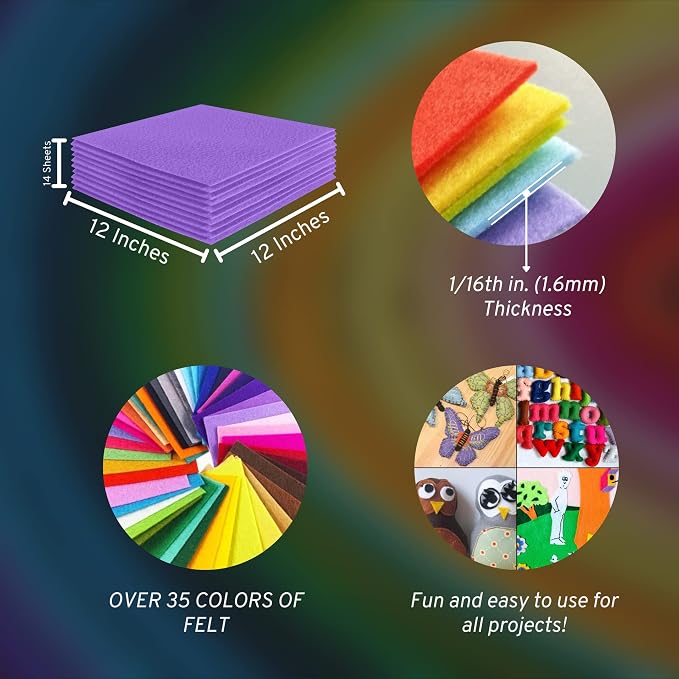 FabricLA Acrylic Felt Sheets for Crafts