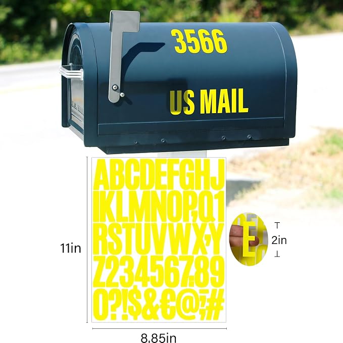 Letter Stickers, Mailbox Numbers, 2 Inch Waterproof Vinyl Alphabet | 2 Inch