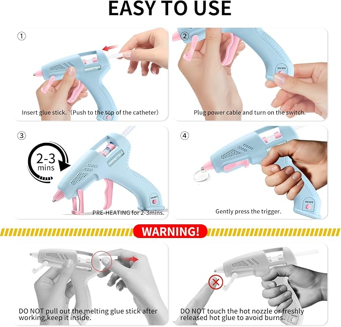 Cordless Hot Glue Gun, Fast Preheating