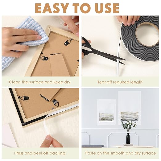 Tatuo 2 Rolls Double Sided Foam Tape PE Foam Tape Sponge Soft Mounting Adhesive