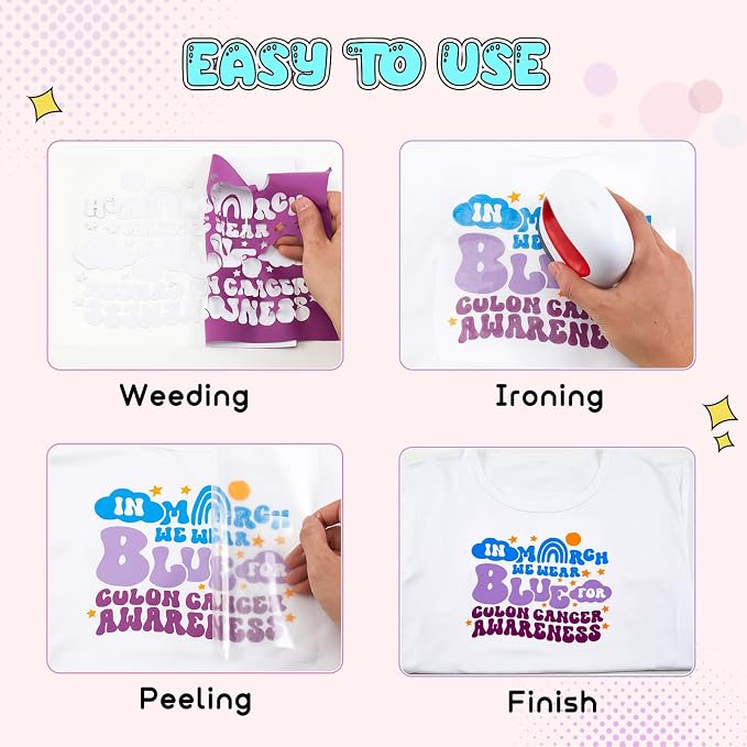 Tintnut Hyacinth Violet Heat Transfer Vinyl, easy cut & weed, stretch washable