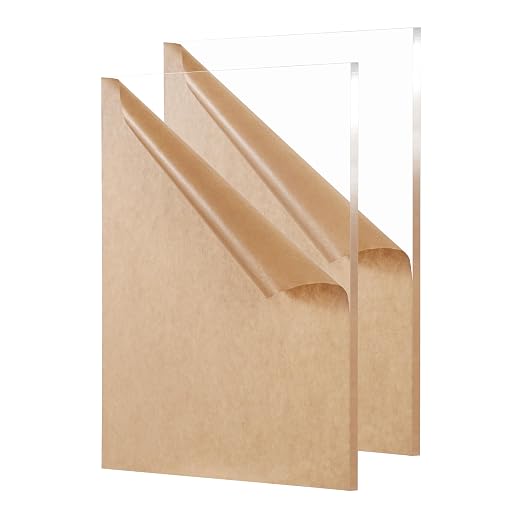 KAITELA Clear Acrylic Sheet 12" x 16" x 1/4" Thick Cast Plexiglass Board