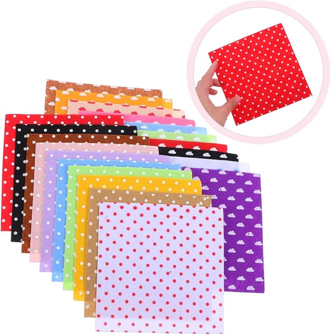 Healifty 20pcs Felt Fabric Sheets, Squares