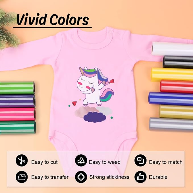 HTVRONT HTV Vinyl Rolls Heat Transfer Vinyl