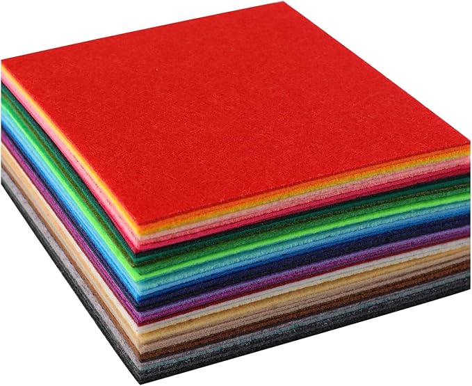 Felt Sheets 12x12 20 Pack 1mm Nonwoven Assorted | Nonwoven acrylic felt