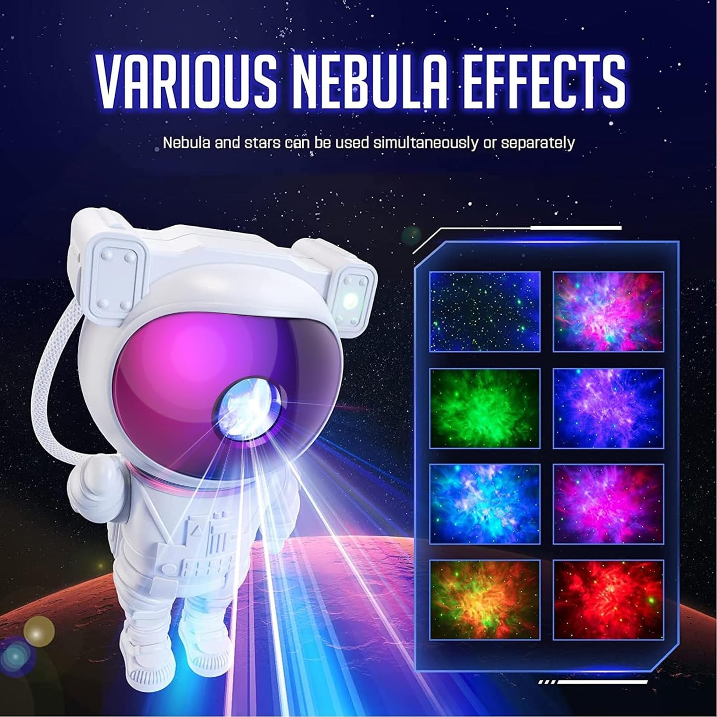 Mooyran Colorful Astronaut Galaxy Projector - Special Limited Edition Star Lights for Bedroom Astronaut Space Projector, Starry Ceiling Lamp with Timer & Remote, Adults Room Decor