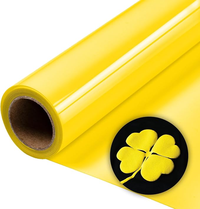 Aoder Yellow Puff Vinyl Heat Transfer: 12" x6ft Yellow HTV 3D Puff Heat