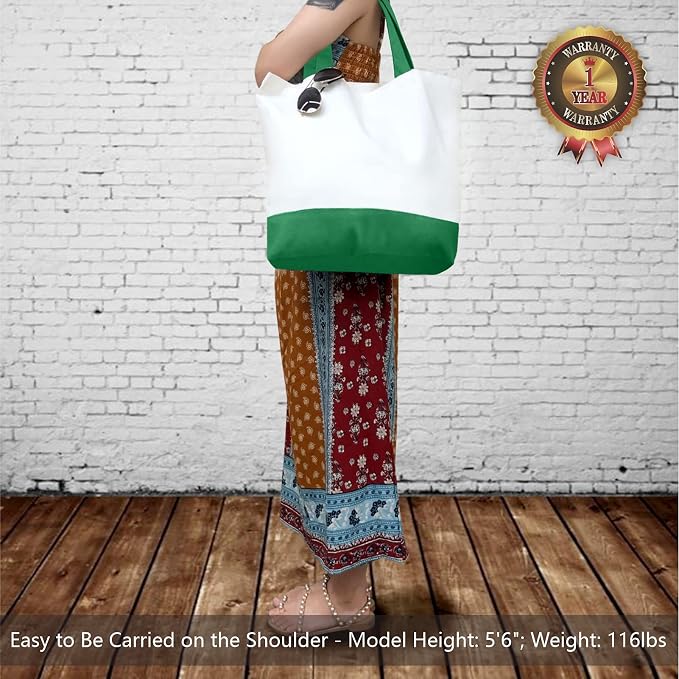 TOPDesign 3-Pack Super Strong Large 12oz Cotton Canvas Tote Bags, Reusable