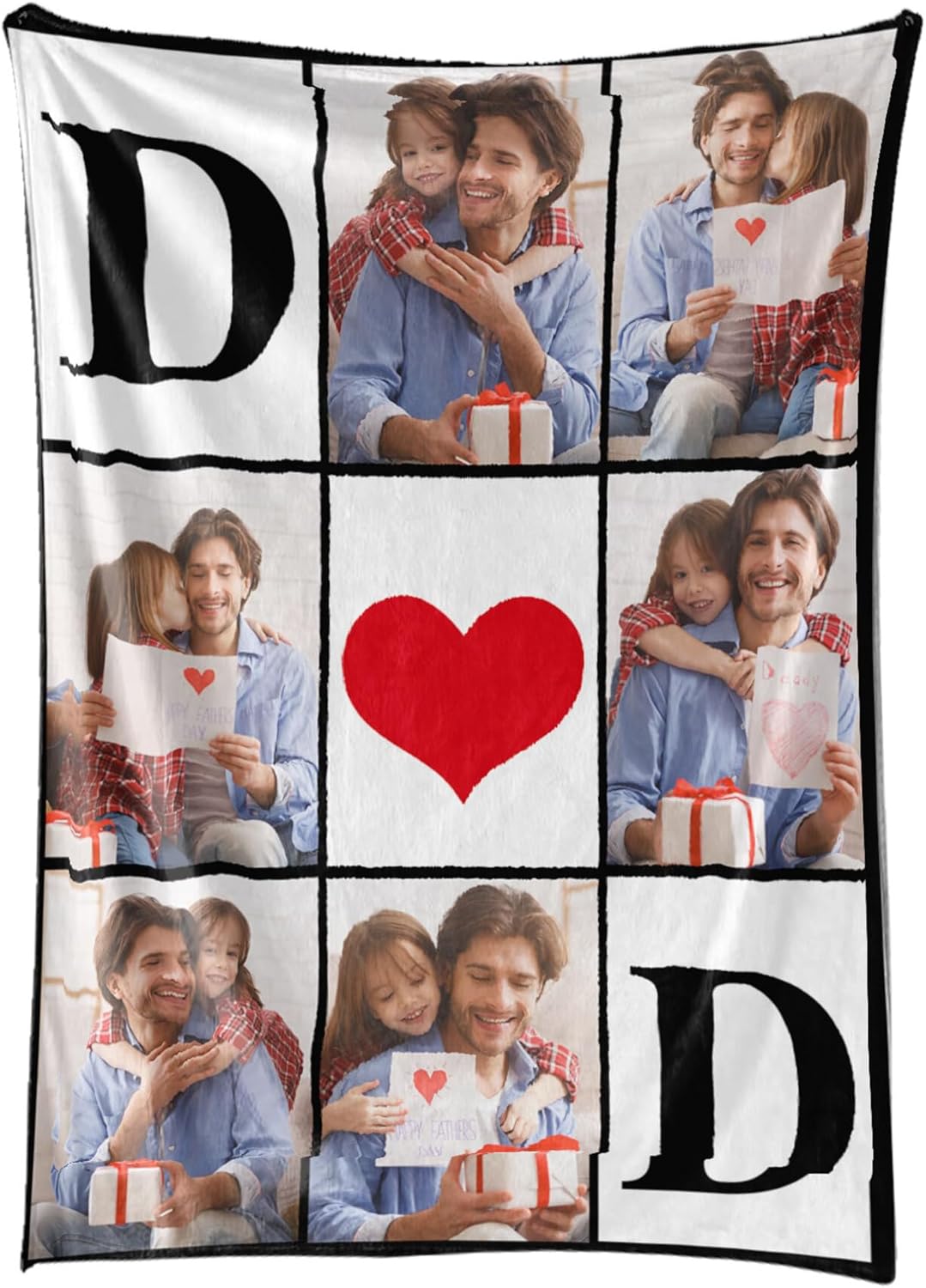 Gifts for Dad Custom Blankets with Photos Personalized Photo Blankets with Picture for Dad, Customized Throws Blanket Gifts for Fathers Day Birthday, 50 * 60in