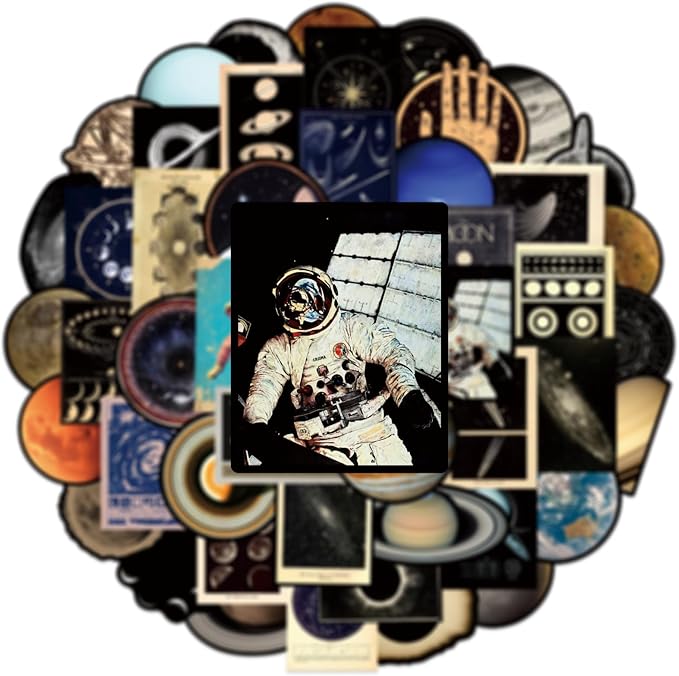 50Pcs Transparent Astronomy Stickers