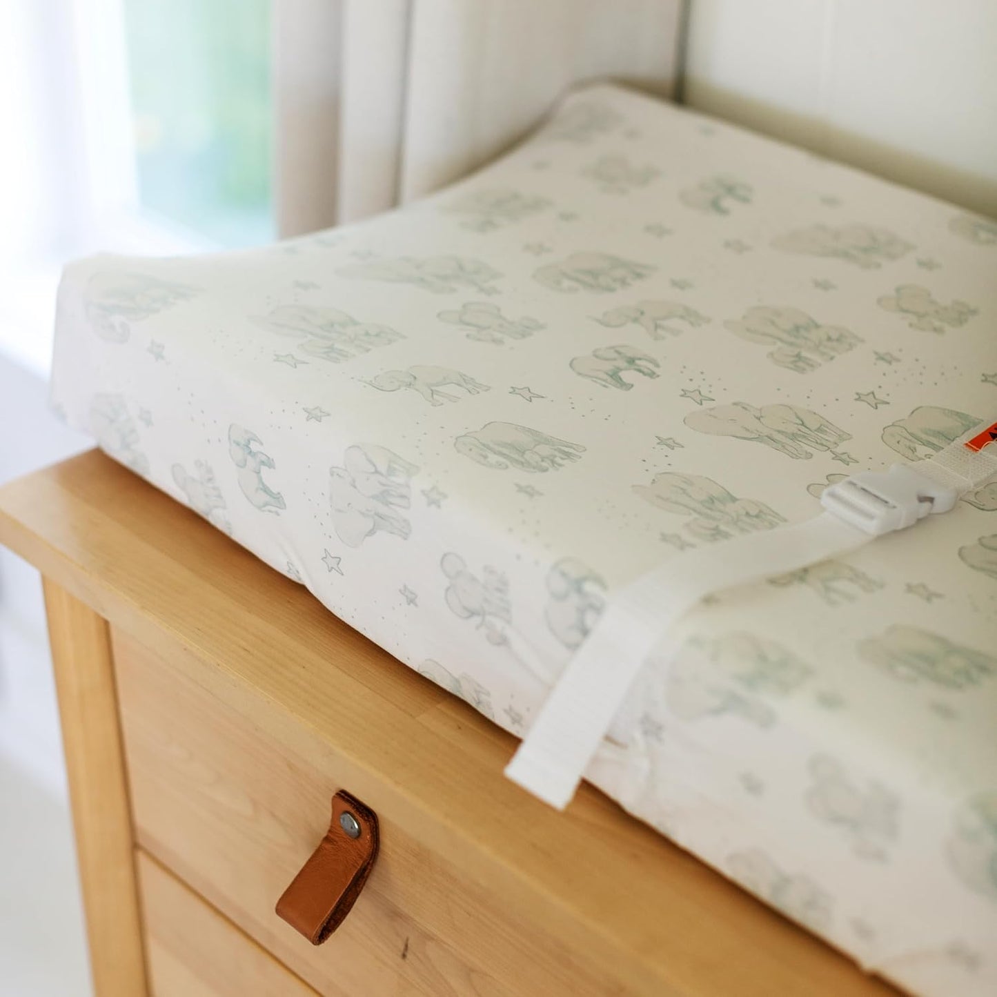 Sorrel + Fern Baby Changing Pad Cover 2-Pack for Boys, Girls (Watercolor Elephant) - Premium Fitted Sheets Baby Diaper Changing Table Cover - Buttery Soft Cotton Blend