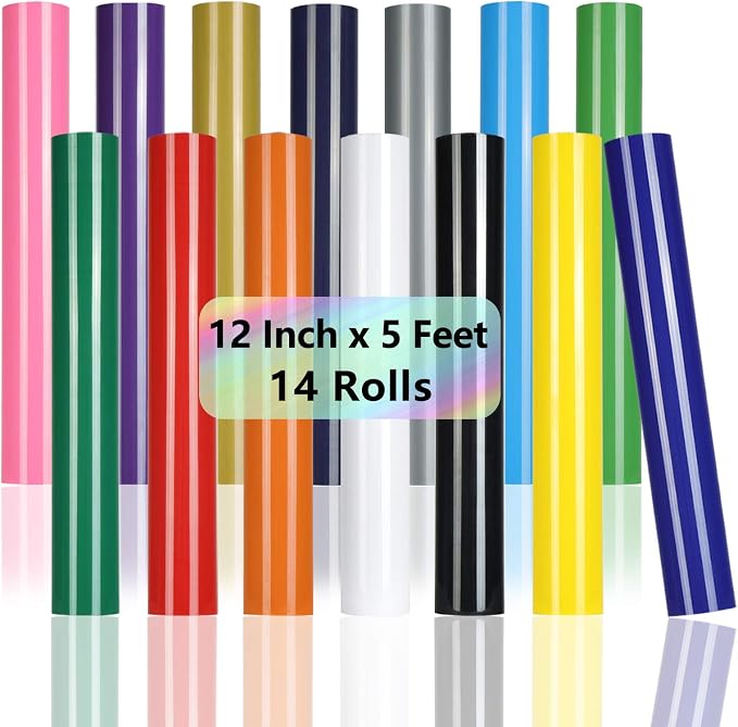 TUMIYA 14 Rolls Heat Transfer Vinyl, HTV Vinyl