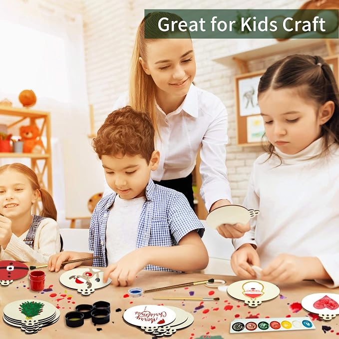 Fuyit Wooden Christmas Ornaments, Unfinished Wood Slices Circle
