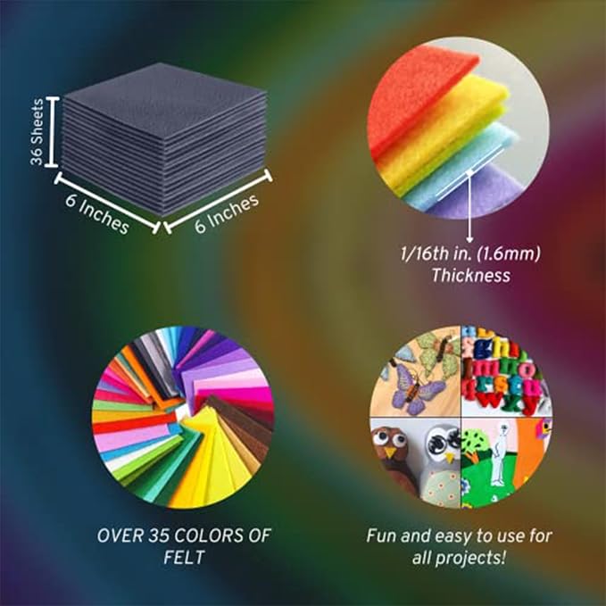 FabricLA Acrylic Felt Sheets for Crafts