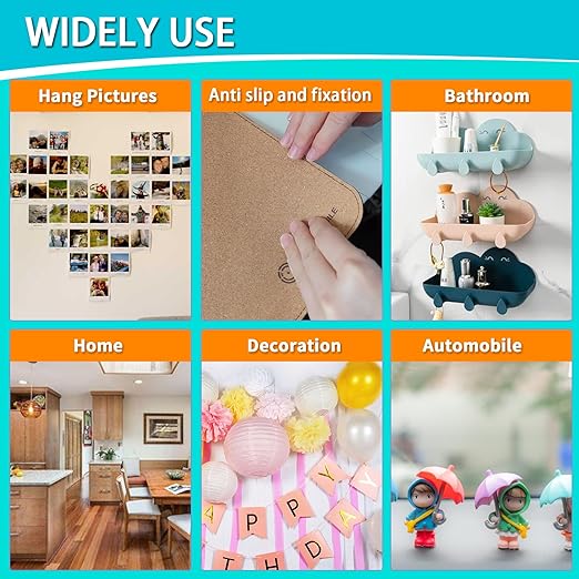 Double Sided Tape for Walls, Picture Hanging Strips Removable Mounting Dots |