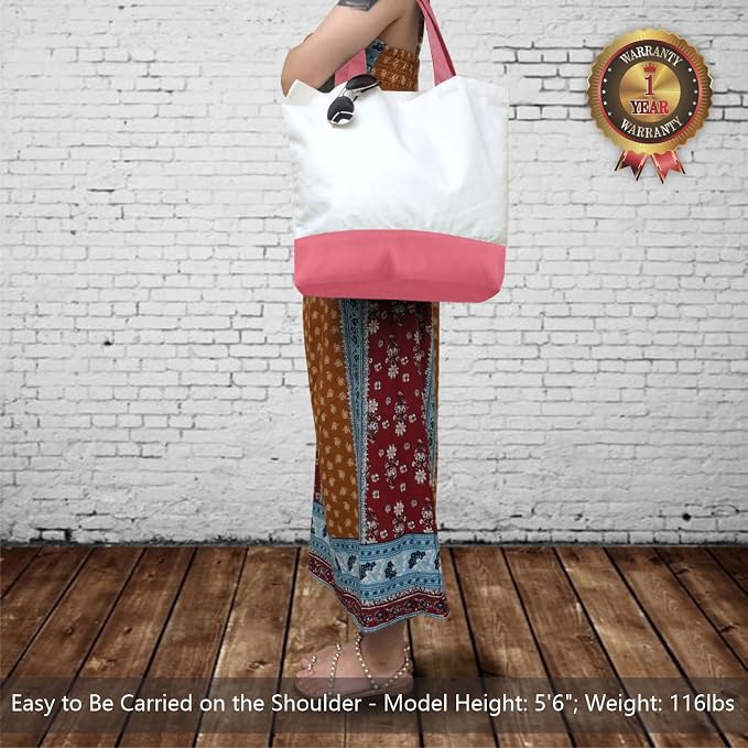 TOPDesign 3-Pack Super Strong Large 12oz Cotton Canvas Tote Bags, Reusable