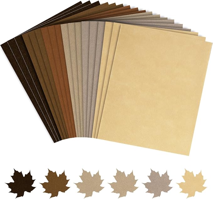 Whaline 18 Pcs Brown Felt Fabric Sheets 6 Colors Assorted Soft Thick Craft Felt