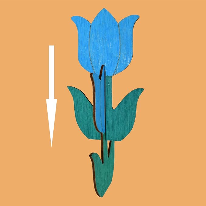 Wooden Flowers for Crafts, DIY 3D Wood Crafts Paintable Flower Craft Ornaments: