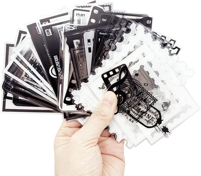 120PCS Retro Camera Film Frame Stamp Poster PET Stickers