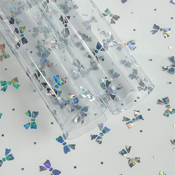 Transparent Waterproof PVC Vinyl 10 Pcs 8.3 x 11.8 inches Iridescent Shine