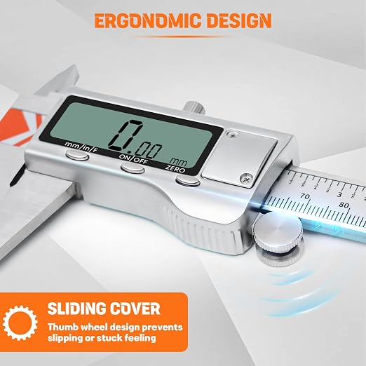 HARDELL 12" Digital Caliper, All-Metal Electronic Micrometer