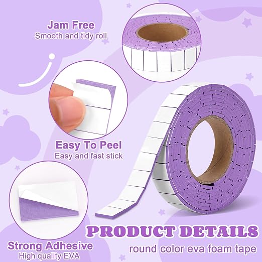 168 Pcs Foam Tape Craft Double Sided Precut 3/4 X 1/2 Inch 3D Adhesive Foam