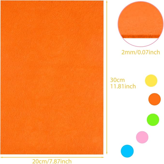 NEBURORA 20 Pcs 2mm Thick Stiff Felt Sheets