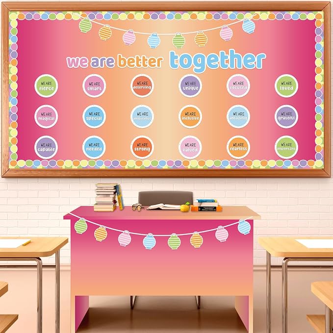 Pink and Orange Color Wash Bulletin Board Paper Roll Bulletin Board Background