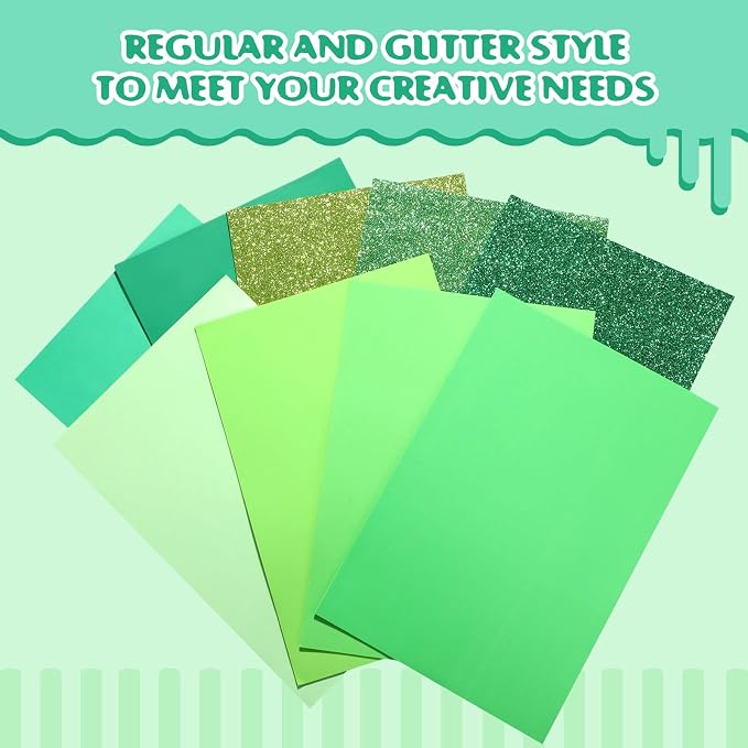 Feifeiya 48 Pack EVA Foam Sheets 8 x 12 Inch, 12 Glitter Sparkle Foam Sheet 36