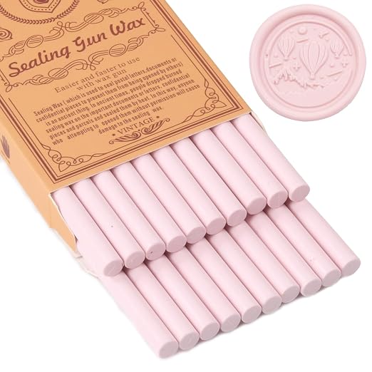 Sakura Pink Sealing Wax Sticks, WASOHLING 20Pcs Glue Gun Wax Seal Sticks