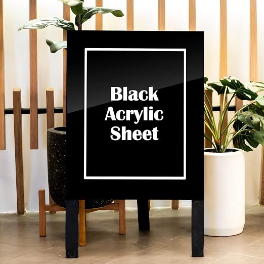 Juexica 2 Pcs 12'' x 24'' Black Acrylic Sheet 1/8'' Thick Cast Acrylic Sheet
