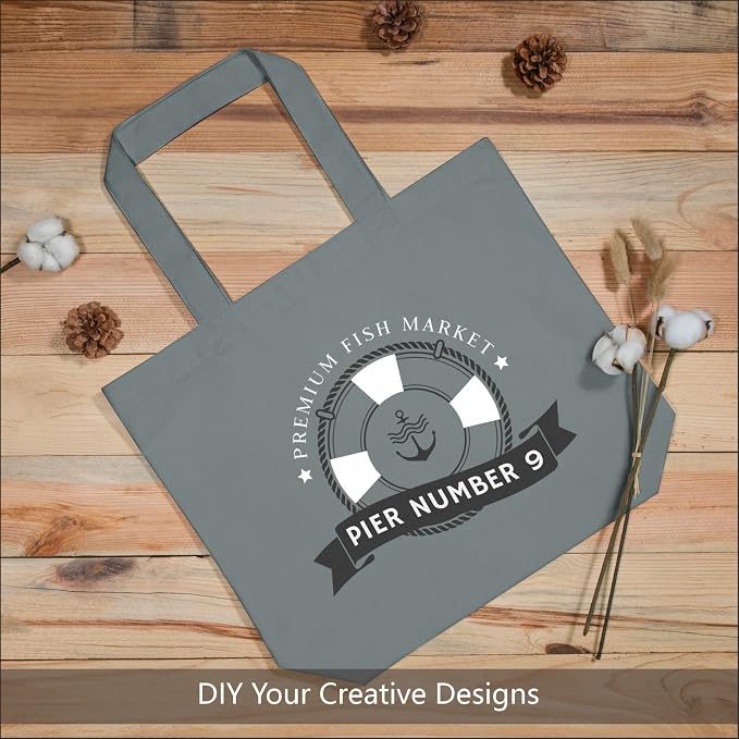 TOPDesign 3-Pack Super Strong Large 12oz Cotton Canvas Tote Bags, Reusable