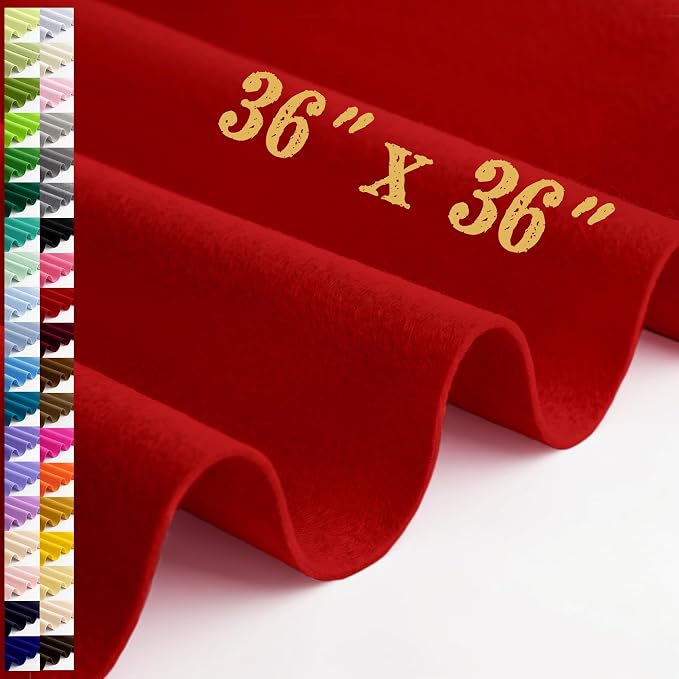 Large Felt Fabric Sheet 36 x 36 Inch, 1.6mm Thick | Soft nonwoven felt