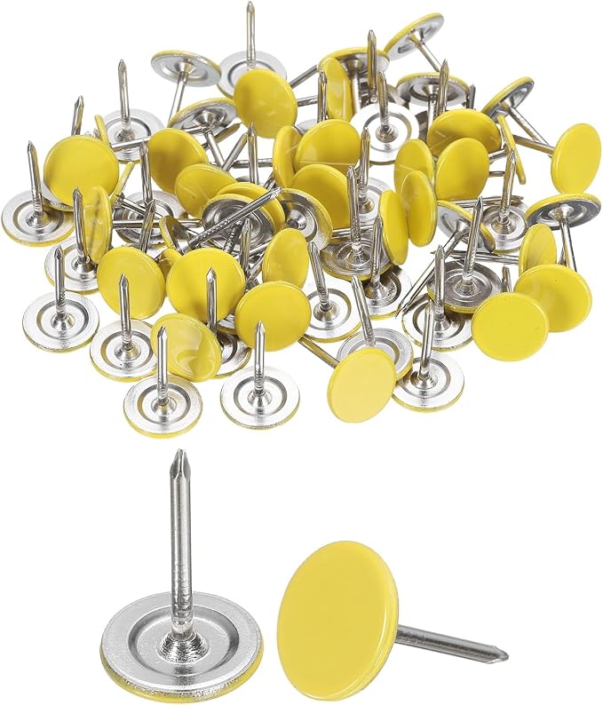 uxcell 150Pcs Upholstery Tacks, 11mmx17mm Flat Head Thumb Tack Decorative