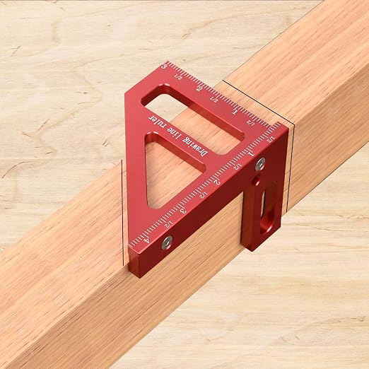 Aleric Imperial 3D Multi Angle Measuring Ruler, High Precision 45/90 Degree